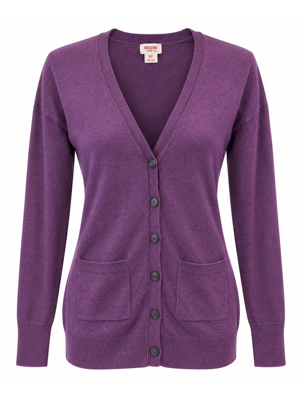 Mossimo Supply Co Women’s Small Purple 100% Cotton Button Cardigan Pockets